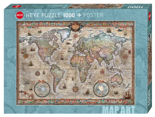 Imagen de Rompecabezas Map Art Retro World 1000 Piezas