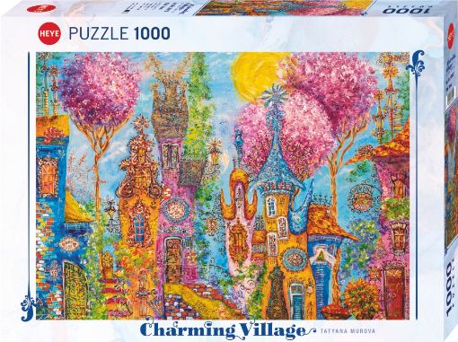 Imagen de Rompecabezas Charming Village Pink Trees 1000 Piezas