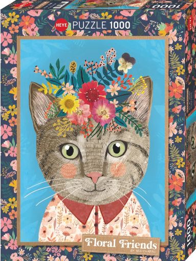 Imagen de Rompecabezas Floral Friends Pretty Feline 1000 Piezas