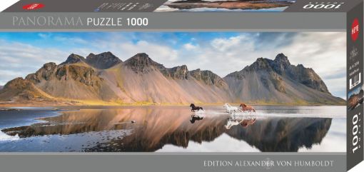 Imagen de Rompecabezas Avh Iceland Horses Panoramico 1000 Piezas