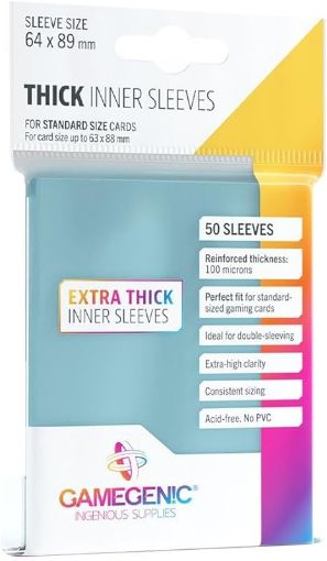 Imagen de Protectores De Tarjeta - Thick Inner Standard Card Sleeves 64mmx89mm 50ct. Gamegenic