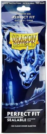 Imagen de Protectores De Tarjeta - Sleeves Japanese Perfect Fit Sealable 2-1/2"x3-1/2" Clear 100ct. Dragon Shield