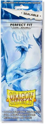 Imagen de Protectores De Tarjeta - Sleeves Standard Perfect Fit Sealable 2-1/2"x3-1/2" Clear 100ct. Dragon Shield