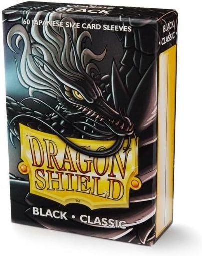 Imagen de Protectores De Tarjeta - Sleeves Japanese Classic 59mmx86mm Black 60ct. Dragon Shield