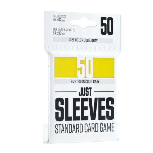 Imagen de Protectores De Tarjeta - Sleeves Standard European 66mmxx92mm Yellow 50ct. Just Sleeves