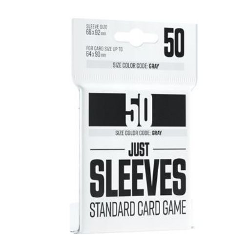 Imagen de Protectores De Tarjeta - Sleeves Standard European 66mmxx92mm Black 50ct. Just Sleeves