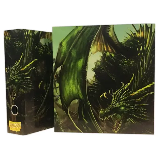 Imagen de Carpeta De 18 Bolsillos - Slipcase Binder Green Art Dragon Shield