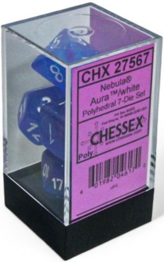 Imagen de Dados Poliedricos Nebula Aura/white Luminary 7-die Set 27567