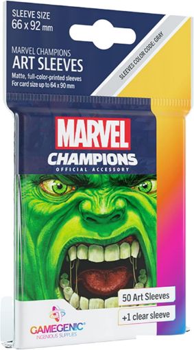 Imagen de Protectores De Tarjeta - Sleeves Standard European 66mmx92mm 51ct. Marvel Champions Hulk