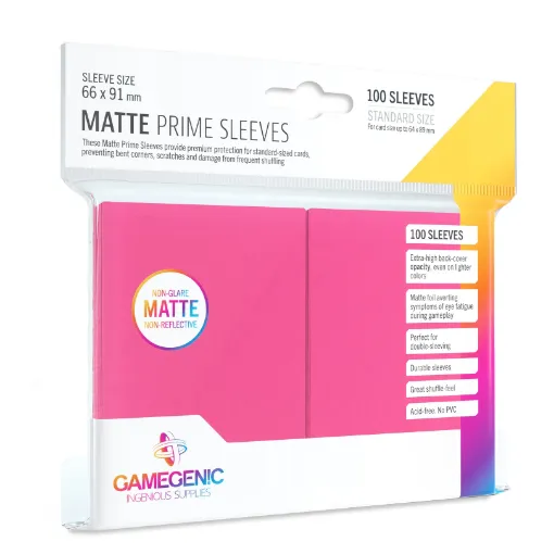 Imagen de Protectores De Tarjeta - Matte Standard Card Game Sleeves 66mmx91mm Pink 100ct. Gamegenic