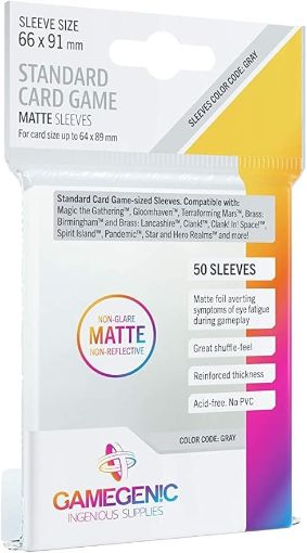 Imagen de Protectores De Tarjeta - Matte Standard Card Game Sleeves 66mmx91mm Red 100ct. Gamegenic