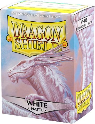 Imagen de Protectores De Tarjeta - Sleeves Standard Matte 2-1/2"x3-1/2" White 100ct. Dragon Shield
