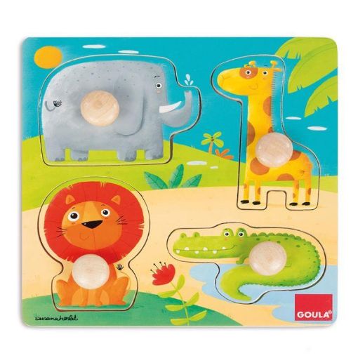 Imagen de Rompecabezas Jungle Animals 4 Piezas 53004 Goula