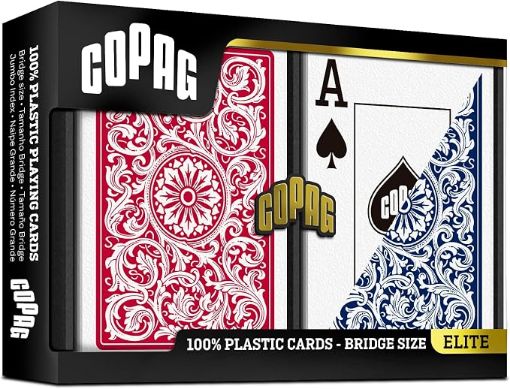 Imagen de Naipe Copag Class Bridge Jumbo Plastic Double Deck Azul/rojo